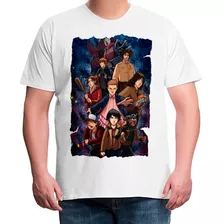 Camiseta Plus Size Stranger Things Poster Arte Personagens