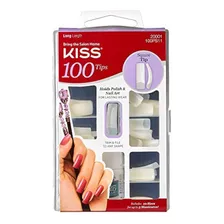 Kiss 100 Uñas Acrílicas Lisas (1 Paquete, Punta Cuadrada)