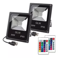 Glw 30w Rgb Led Luz De Inundacion Control Remoto Exterior Pa