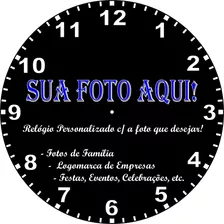 20 Relógios De Parede Personalizados C/ Foto, Logo, Pet 24cm