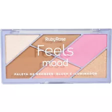 Paleta De Bronze Blush E Iluminador Feels Mood Rubyrose