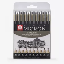 10 Estilografos Sakura Fineliners Microfibras Pigma Micron