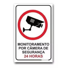 Placa De Sinalização Monitoramento Câmera Segurança 20x30