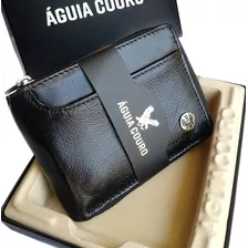 Carteira Masculina Couro Legítimo Premium Extra Macio Fecho 