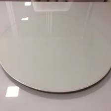 Centro Giratório De Sobrepor Para Mesa 60 Cm Laca Off White Cor Offwhite Com Vidro Fixo Centro De Mesa Giratorio