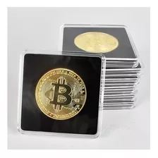 Moneda Bitcoin Coleccion Metal Calidad Pesada 40mm 25g Caja