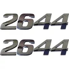 2 Emblema Adesivo Número 2644 Cromado Caminhão Mercedes Benz