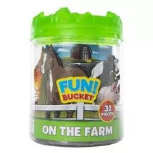 Fun Bucket Juego Figuras Animales De Granja 31 Piezas