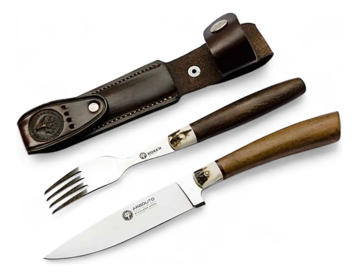 Set Cubiertos Asado Boker Arbolito Fc5730hg Ac Inox Guayacan Plateado