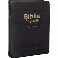 Bíblia Sagrada Letra Grande - Couro Sintético Preto: Almeida Revista E Atualizada (ara), De Sociedade Bíblica Do Brasil. Editora Sociedade Bíblica Do Brasil, Capa Mole Em Português, 2012