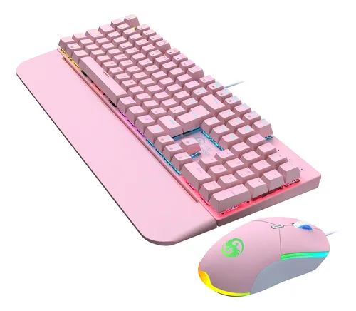 Segunda imagem para pesquisa de kit teclado e mouse mecanico gamer switch blue led rgb t60