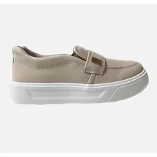 Tênis Pegada Slip On Feminino Couro Solado Flatform 211206