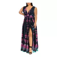 Vestido T Para Mujer, Talla Grande, Estampado A La Moda, Cue