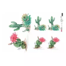 Papel Decoupage Ref. Opapel 2568 (45x30) - Plantas Cactos Ii