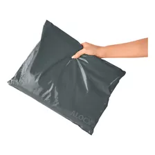 500 Envelope Plástico Cinza Segurança Lacre 50x60 Cm