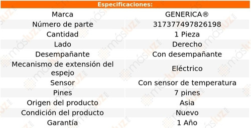 1- Espejo Derecho Elect Silverado 1500 2019/2021 Genrica Foto 2