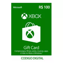 Gift Card R$ 100 Reais Crédito Saldo Live Xbox 360 One Pc Xs