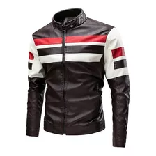 Chamarra Motociclista De Cuero Para Hombre Impermeable Coat