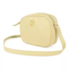 Bolsa Crossbody Cloe Material Vegano Para Mujer Atemporal Color Amarillo