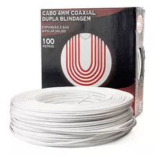 Cabo 4mm Coaxial Dupla Blindagem Bipolar Sólido - 100 Metros