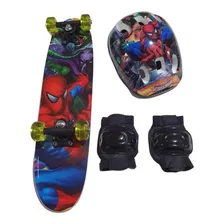 Skate Com Kit Segurança Homem Aranha