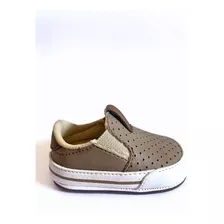 Sapatinho De Bebê Menino Slip On Super Conforto Chocolate