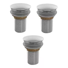 3 Válvulas Click Up Clic Clac Pia Lavatório Inox 4 Cm