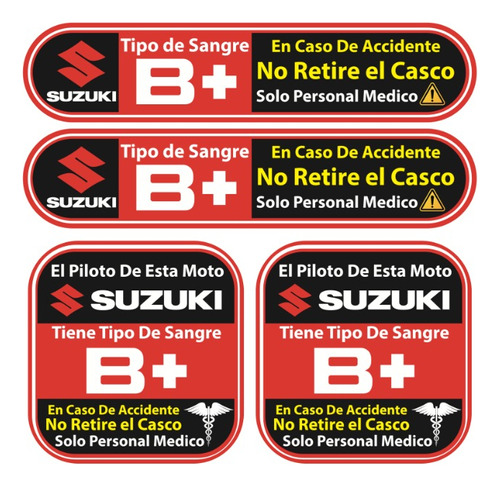 Sticker Reflejante Tipo Sanguineo Compatible Con Suzuki Foto 6