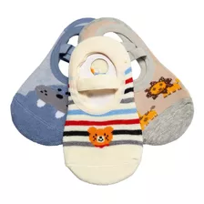 Kit 5 Meia Sapatilha Antiderrapante Infantil 2 A 10 Inverno