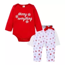 Conjunto Ropa De Navidad Merry Bebé Niña