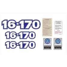 Kit Adesivo Emblema Resinado Caminhão Volks 16-170 + Mwm