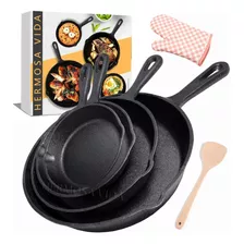  4pcs Sartenes De Hierro Fundido Skillet Set De Sartenes