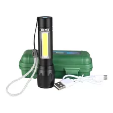 Lampara Tactica Recargable Led 2000 Lm Linterna Lateral Usb