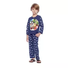 Lote 6 Pijamas Roupa Dormir Infantil Manga Longa Heróis