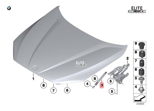Amortiguador De Capot Para Bmw X1 E84 Xdrive 35i Repuestos Foto 2