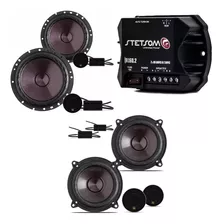 Kit 4 Auto Alto Falantes 2 Vias Bravox 6 + 5 + Amplificador