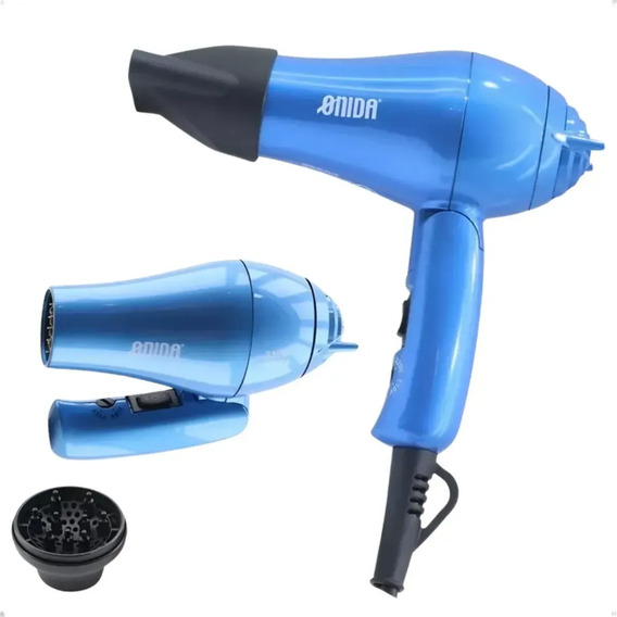 Secador De Cabelo Onida On-219 Potente E Compacto Bivolt Azul 127/220v