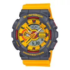Reloj Casio G-shock Ga-110y-9adr Color De La Correa Amarillo Color Del Bisel Gris Color Del Fondo Amarillo