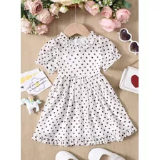  Vestido Infantil Menina Bolinha Seda