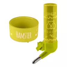 Kit Bebedouro E Comedouro De Hamster Colorido Roedores