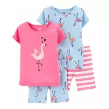 Conjunto 4 Piezas Pijama Algodon Bebe Niña Carter`s Talla18m