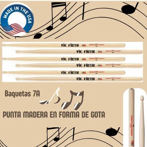 Tercera imagen para búsqueda de baquetas vic firth