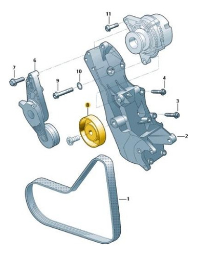 Polea Tensora Vw Passat 06-12 Santana 04-14 Audi A4 01-08 Foto 2