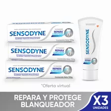 Crema Dental Sensodyne Repara Y Protege Blanqueador Pack X 3