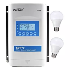 Controlador De Carga Mppt Xtra 40a + 2 Lâmpadas 15w Led - Nf