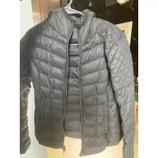 Bcbg Chamarra Gris Xs Auténtica Pluma De Ganso