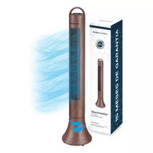 Ventilador De Torre Wood+ Acabado Tipo Madera Con Oscilación 90 Cm De Alto Beckon