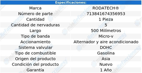 Banda Accesorios Micro-v Alt, A/a Peugeot 405 L4 1.9l 89-91 Foto 2