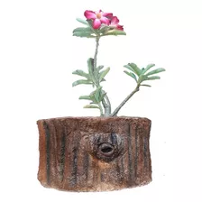 Maceta Mediana Cemento Corteza Tronco 20x31 Cm