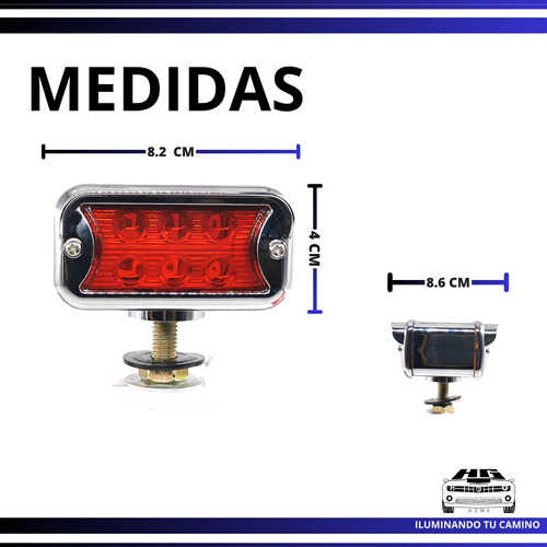 Plafon Direccional Mini 12 Led Rojo/ambar Estrobo 12 / 24v Foto 2